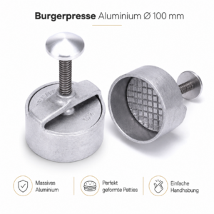 Burgerpresse Patty Maker Aluminium 100mm natur rund